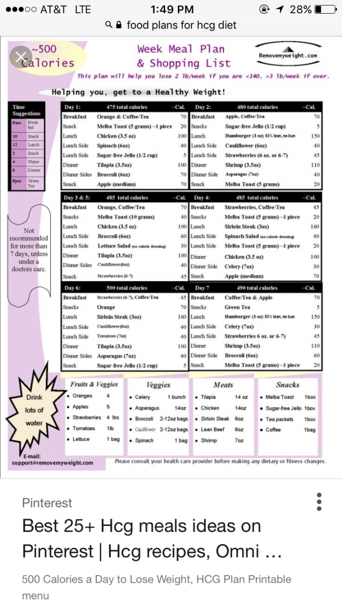 Hcg Diet Plan Menu Printable For Free FREE Printable A Z