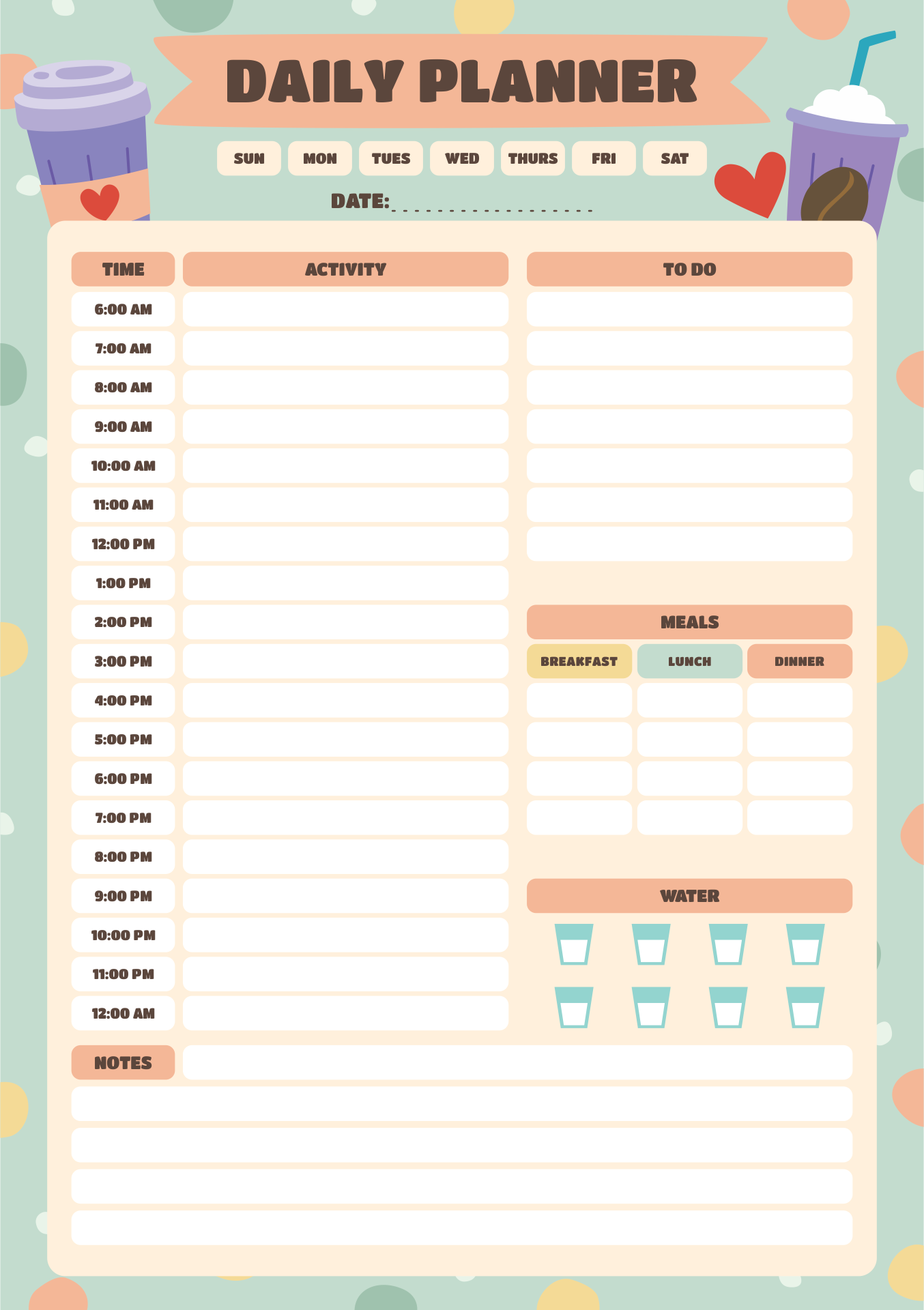 Hourly Day Planner Pages 10 Free PDF Printables Printablee