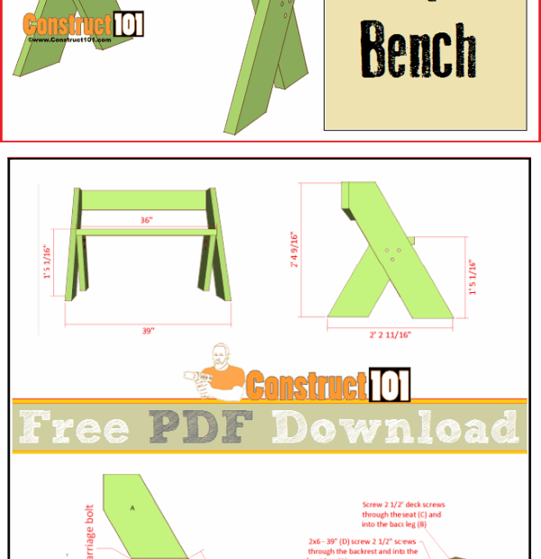 Leopold Bench Plans PDF Download Construct101
