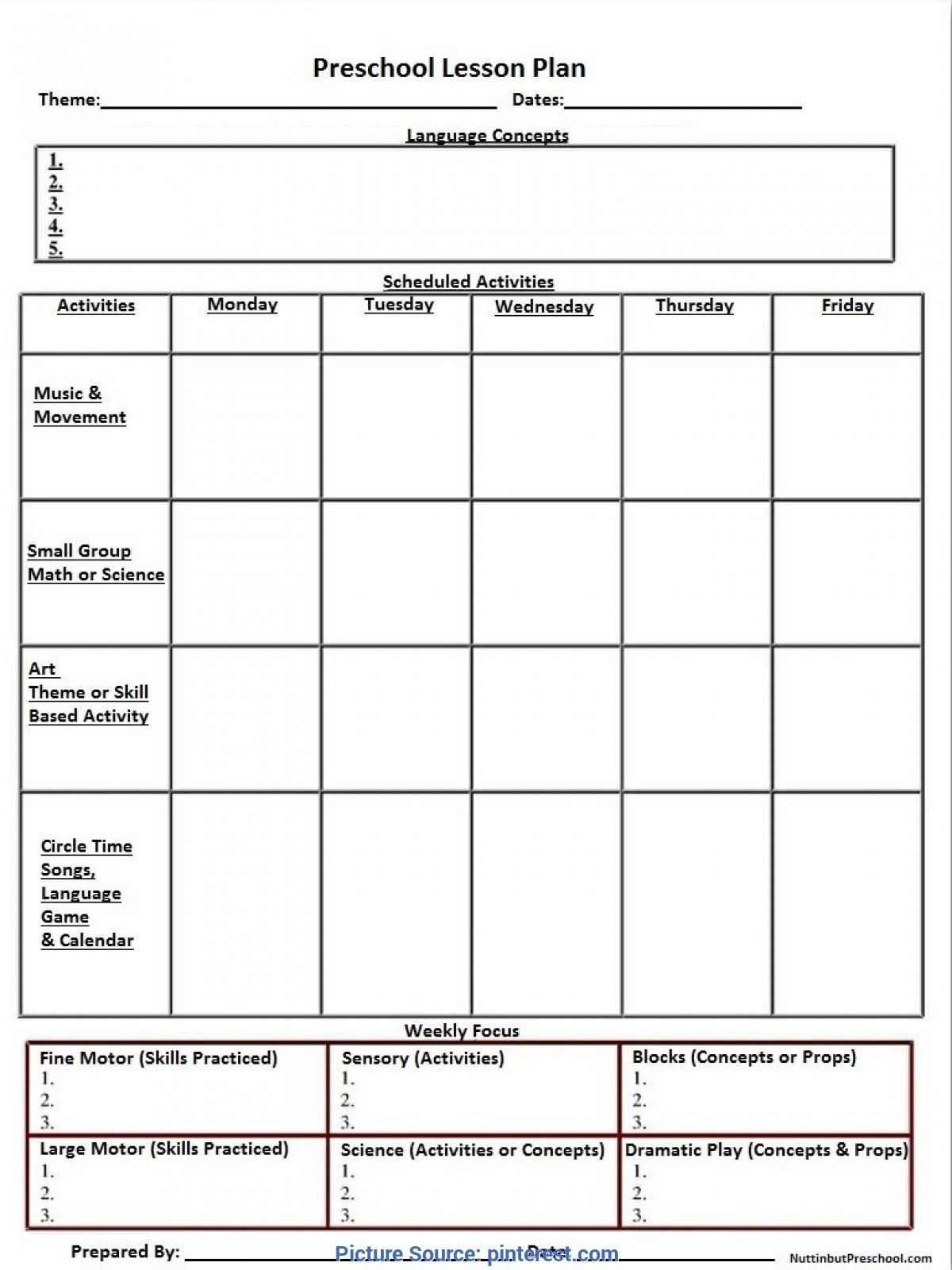 Lesson Plan Calendar Printable Printable Lesson Plans