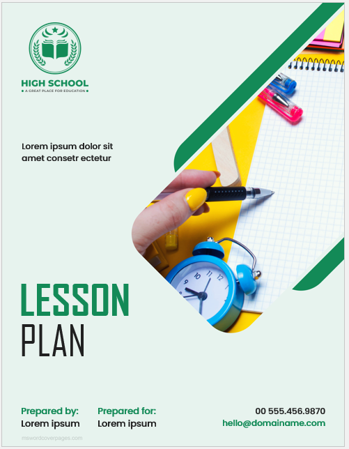 Lesson Plan Cover Page Template MS Word Cover Page Templates