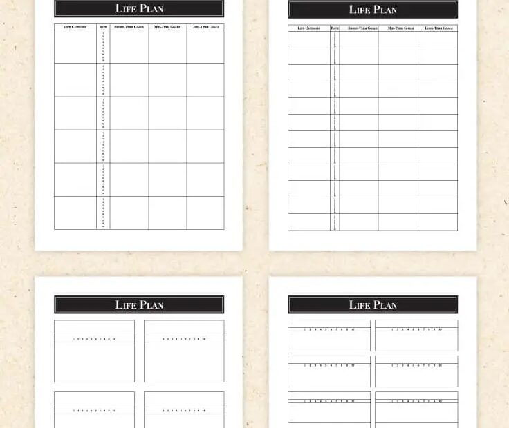 Life planning templates Tortagialla