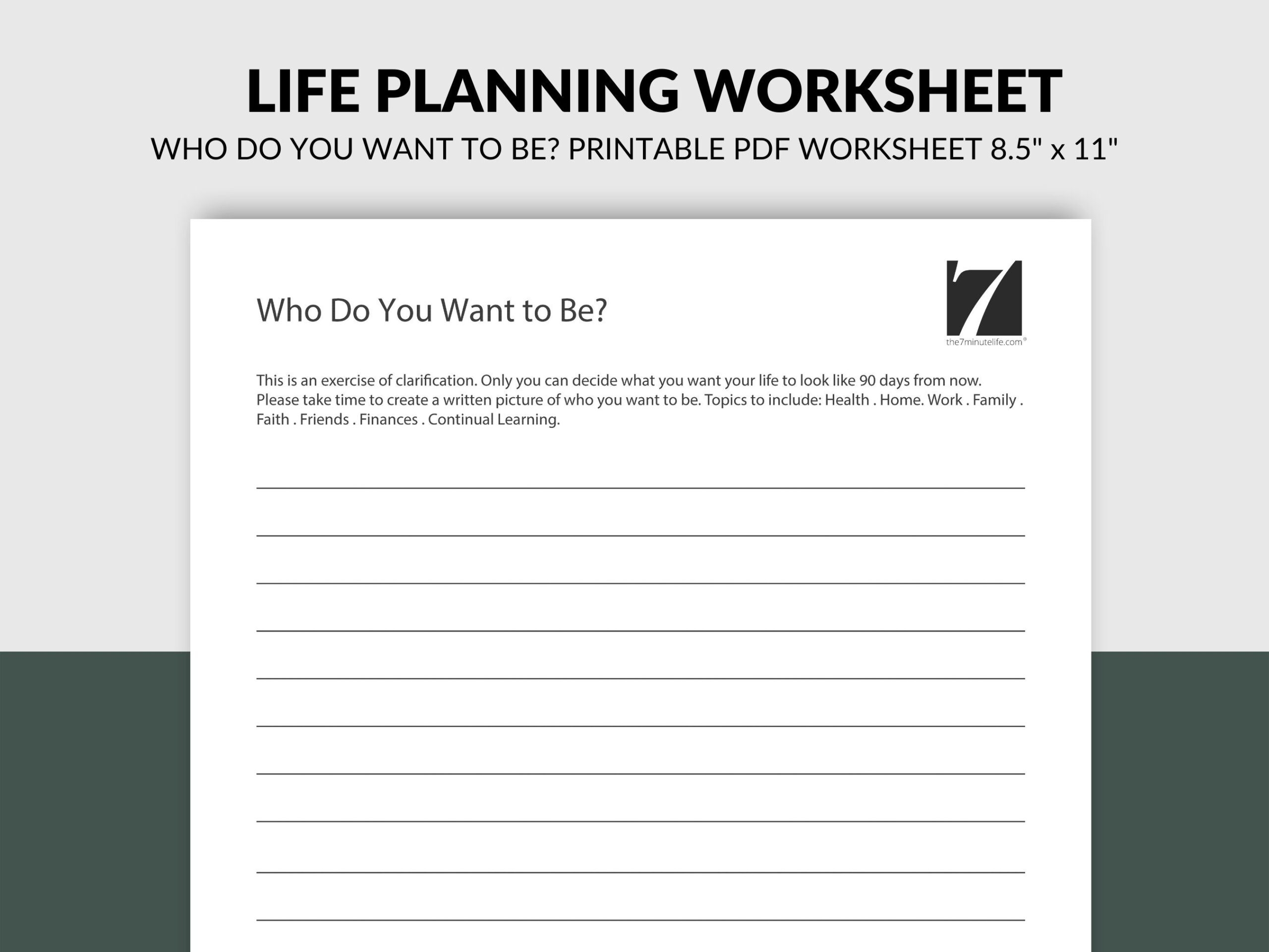 Life Planning Workbook The 7 Minute Life
