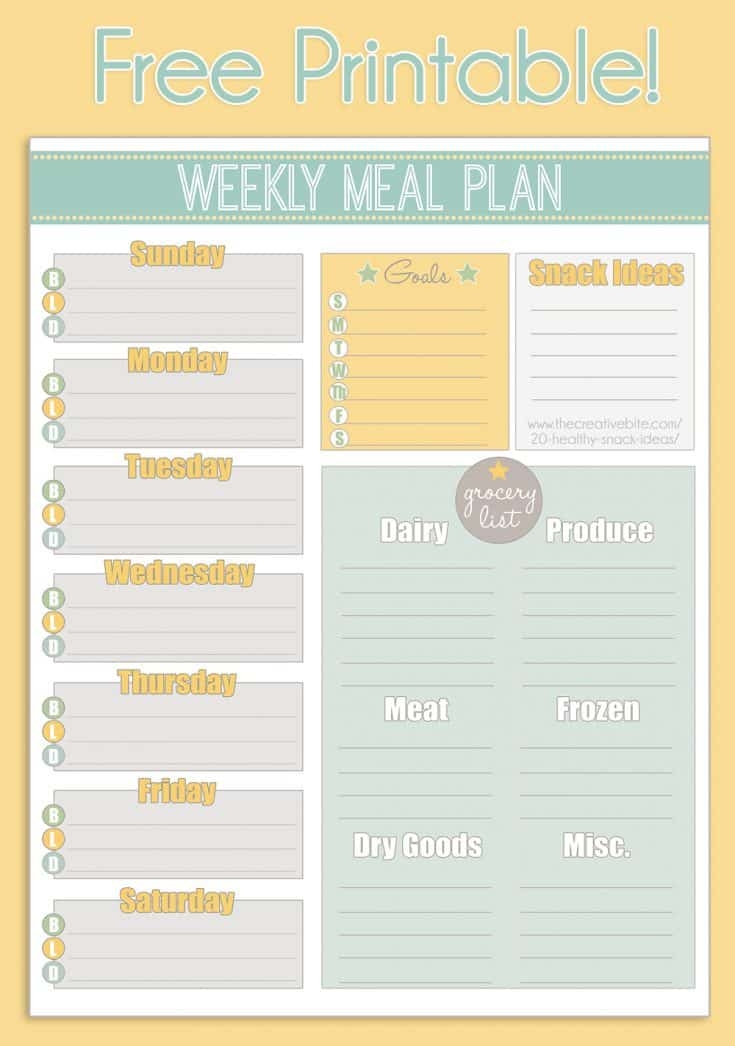Meal Calendar Printable Rene Vallie