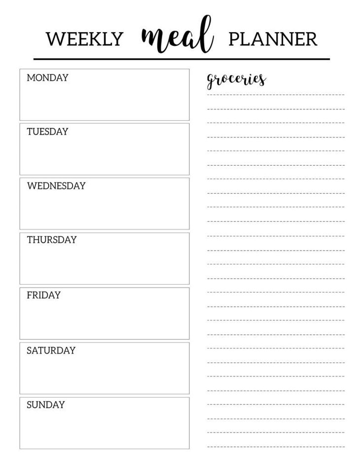 Meal Plan Grocery List Printable Printable New Year Banners