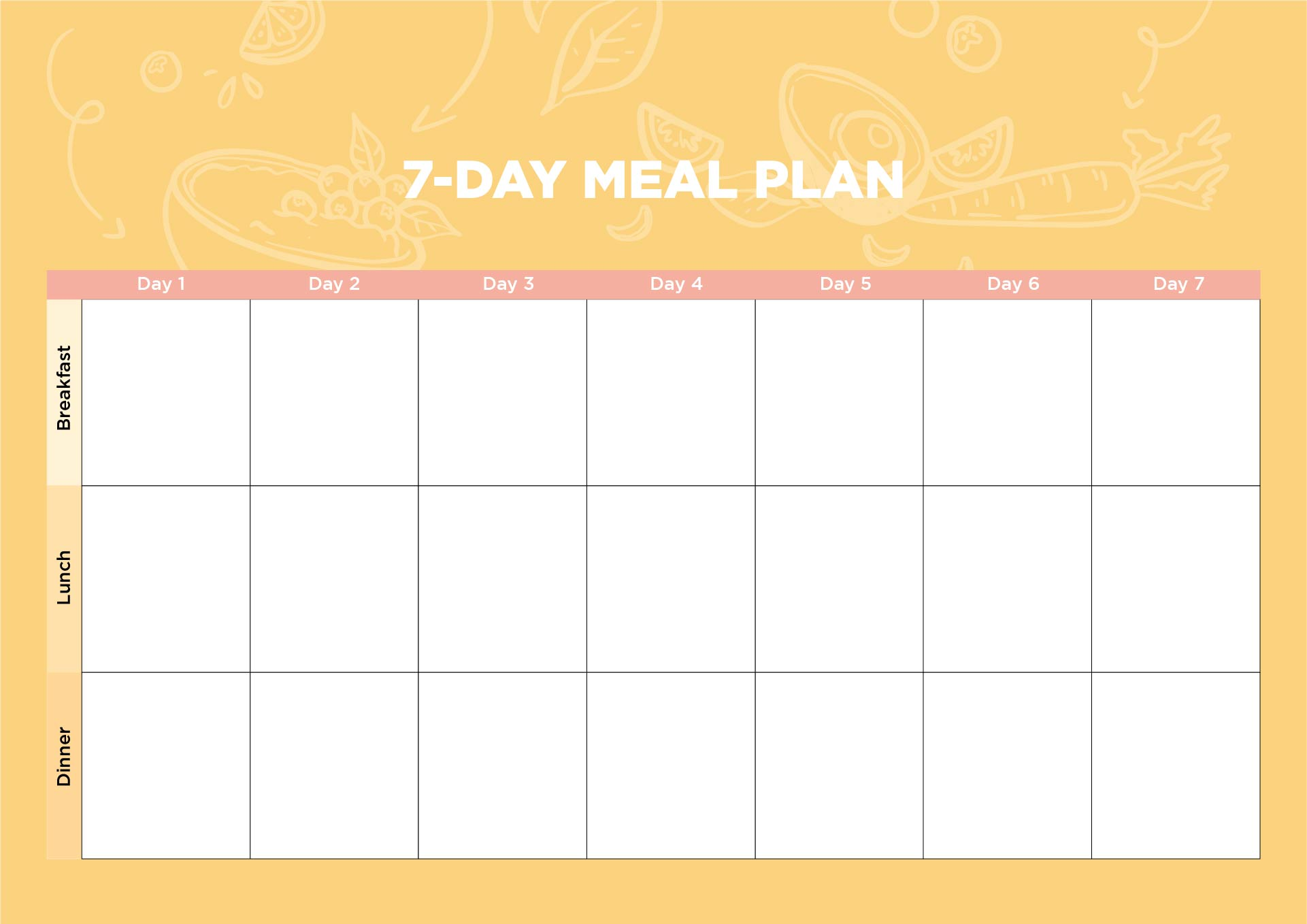 Meal Plan Printable Chart Ponasa