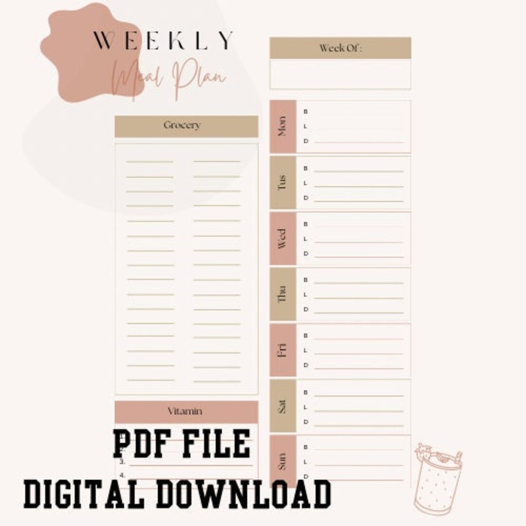 Meal Plan Printable Weekly Meal Plan Printable Meal Plan Template Meal Plan Printable Weekly Meal Plan Printable Meal Plan Template