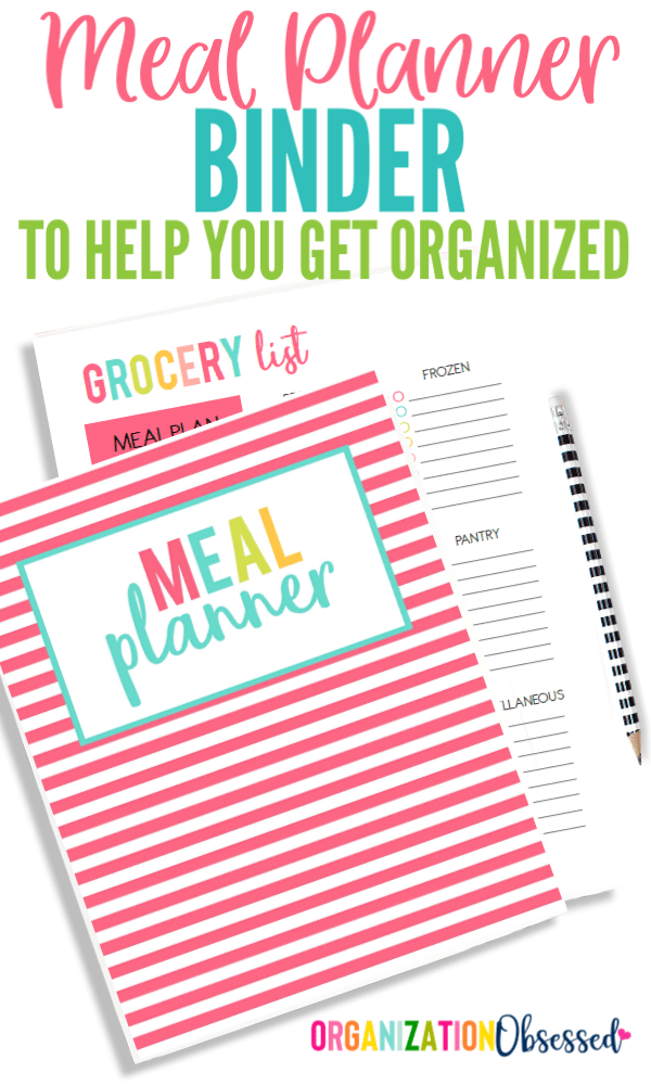 Meal Planning Printable Binder Organization Obsessed