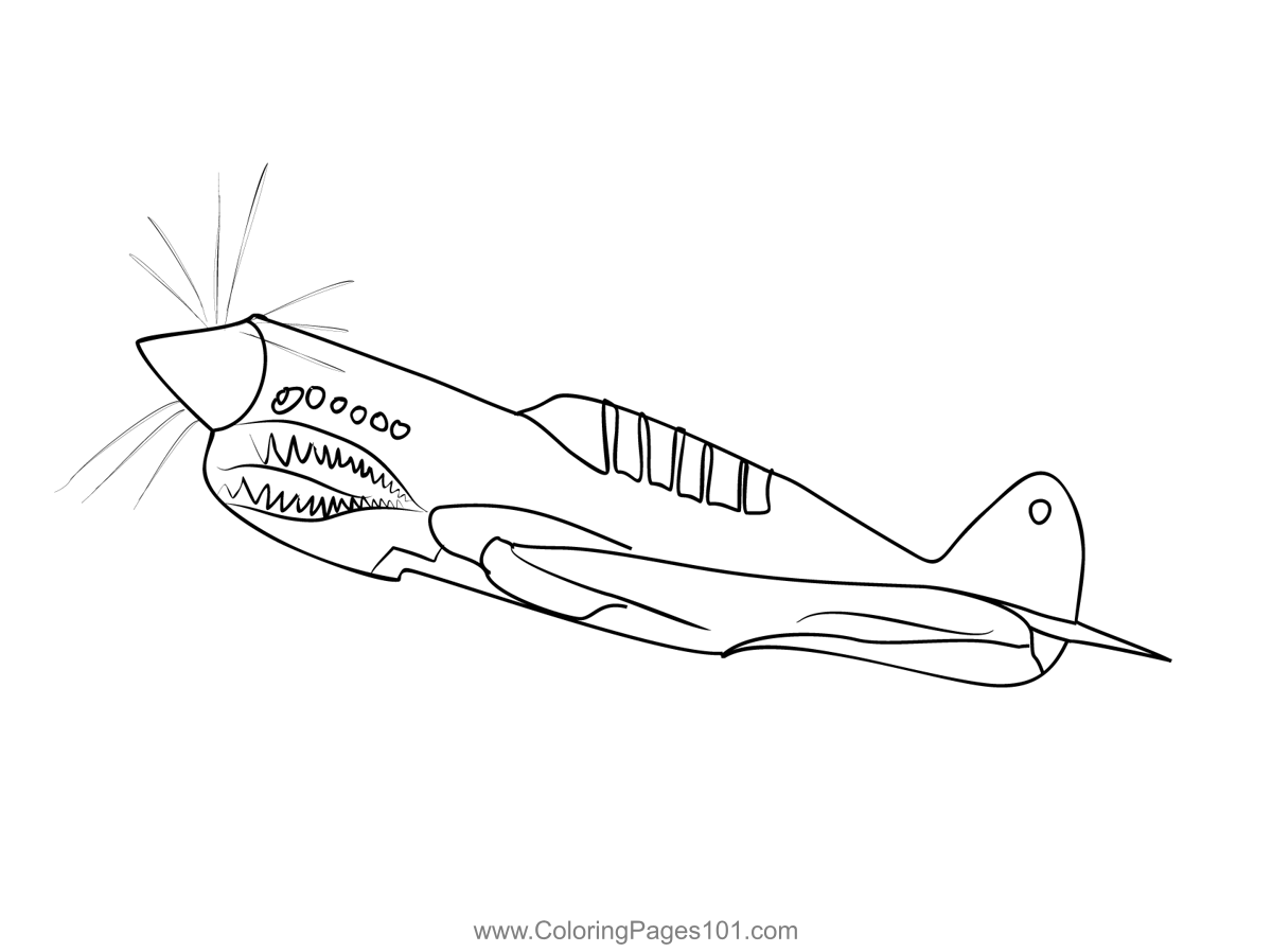 Military Fighter Plane Coloring Page For Kids Free Aeroplanes 