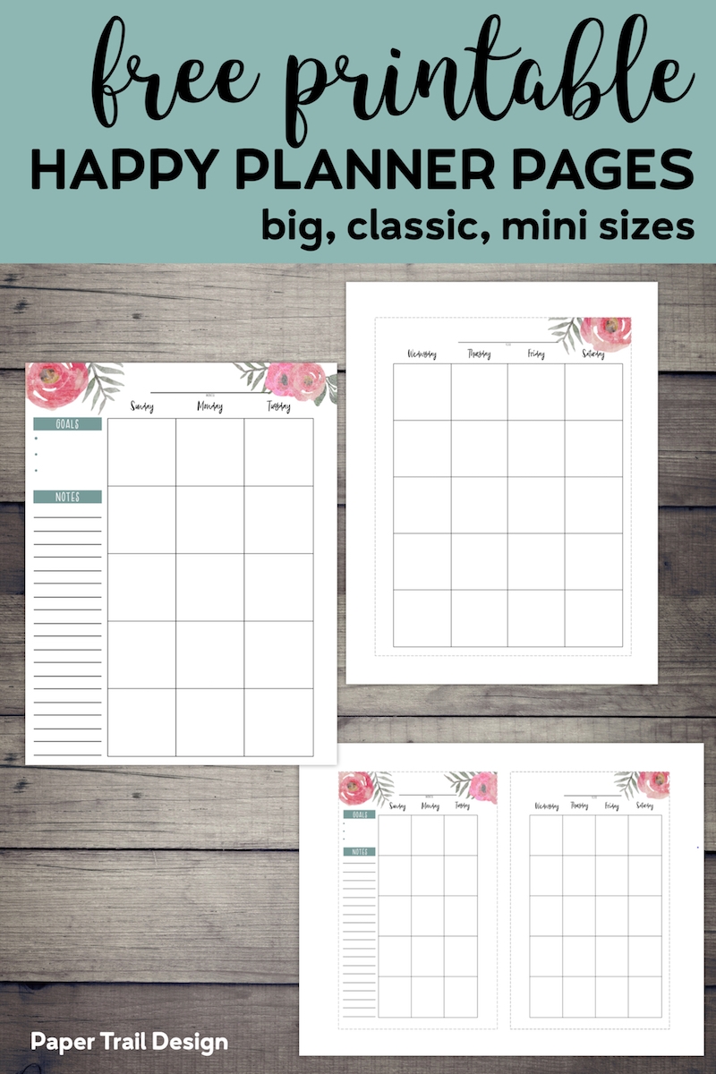 Mini Happy Planner Free Printables Printable Templates