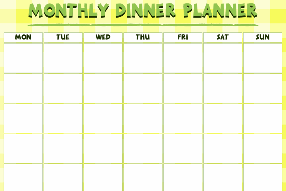 Monthly Dinner Planner 10 Free PDF Printables Printablee