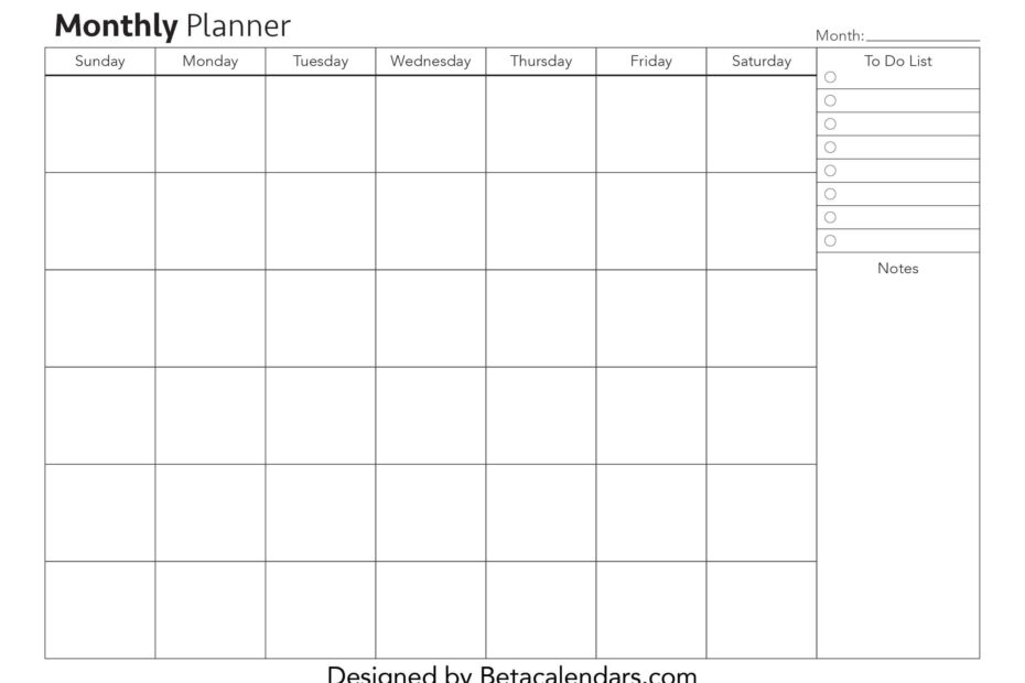 Monthly Planner Printable Pdf Printable World Holiday Riset