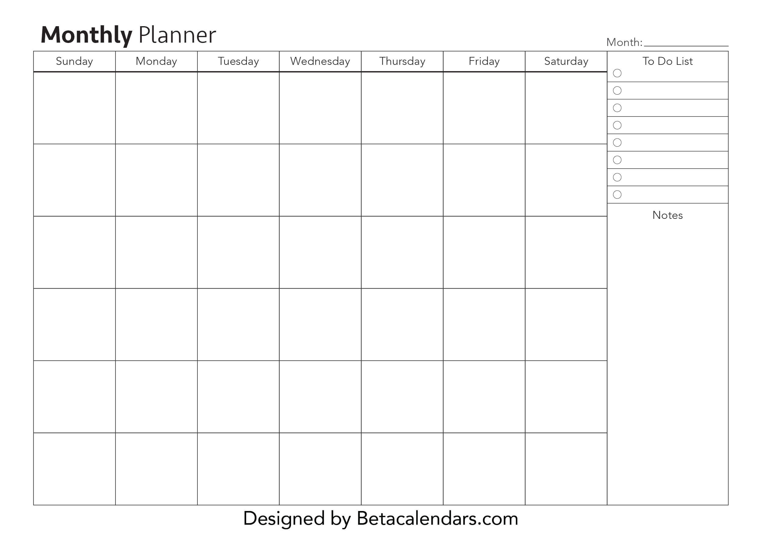 Monthly Planner Printable Pdf Printable World Holiday Riset