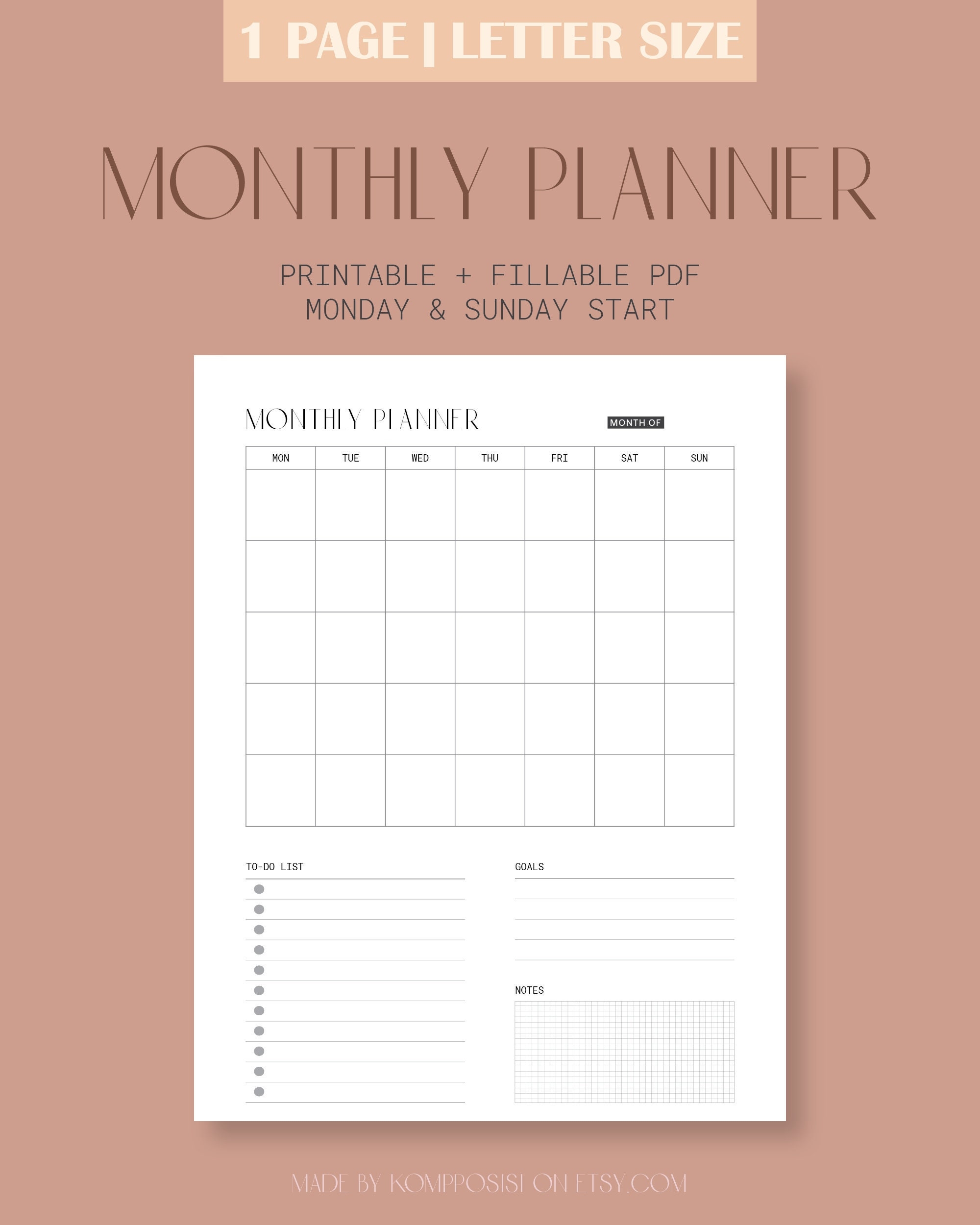 Monthly Planner Template Printable Planner Pages Free Vrogue co