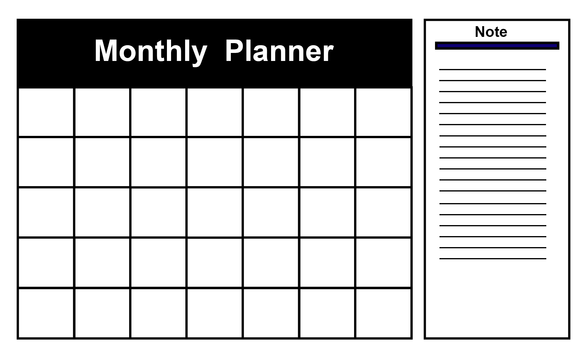 Monthly Planning Calendar Printable