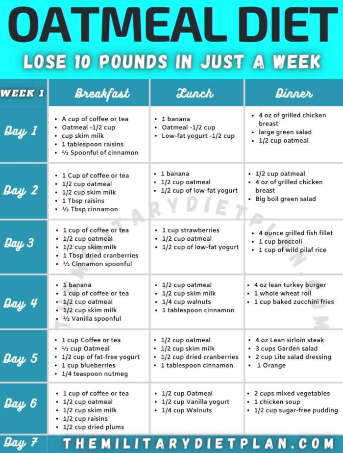 Oa Food Plan Printable