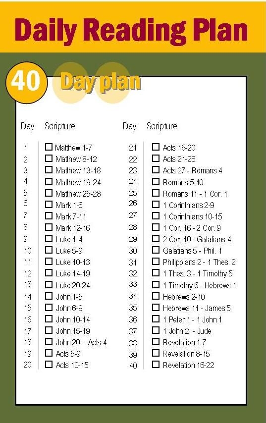 One Year Printable Bible Reading Plan For Beginners