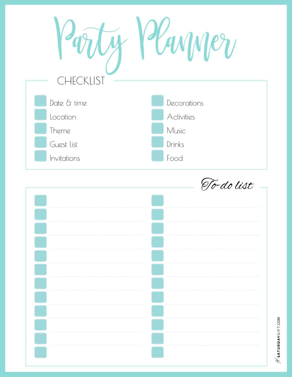 Party Planning Checklist Free Printable Artofit