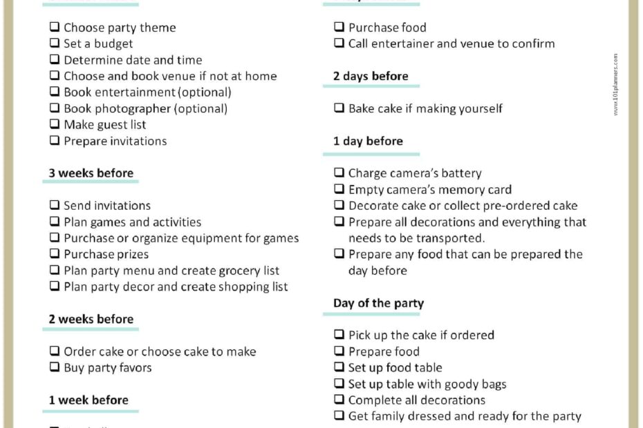 Party Planning Template
