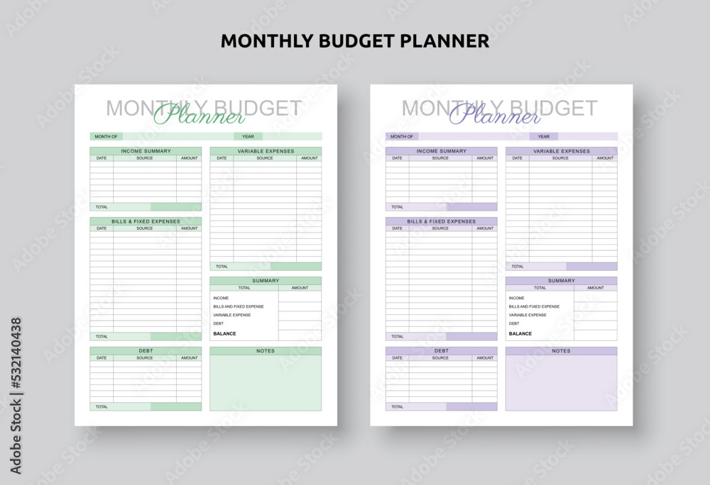 Personal Monthly Budget Plan Printable Budget Planner Templates 