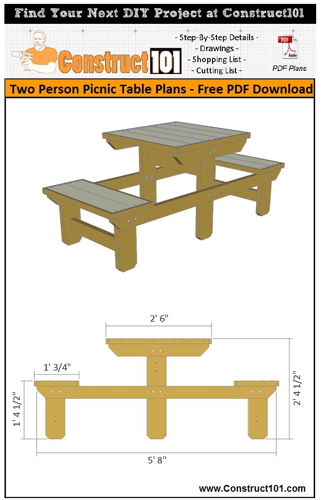 Picnic Table Plans Free Printable Build Your Own Picnic Table In A 