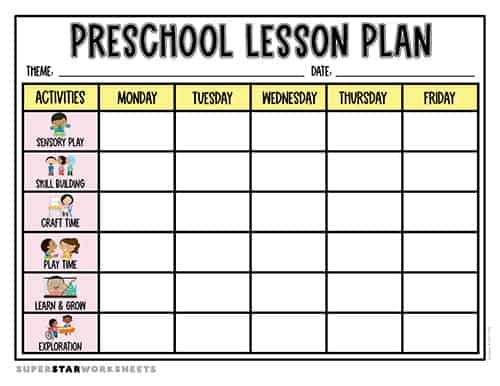 Pre K Lesson Plan Template Free Of Free Printable Les Vrogue co