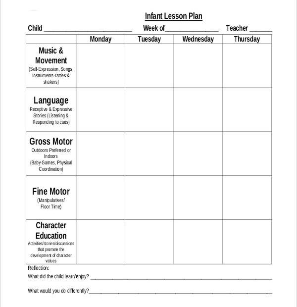 Preschool Lesson Plan Template Printable Printable Templates