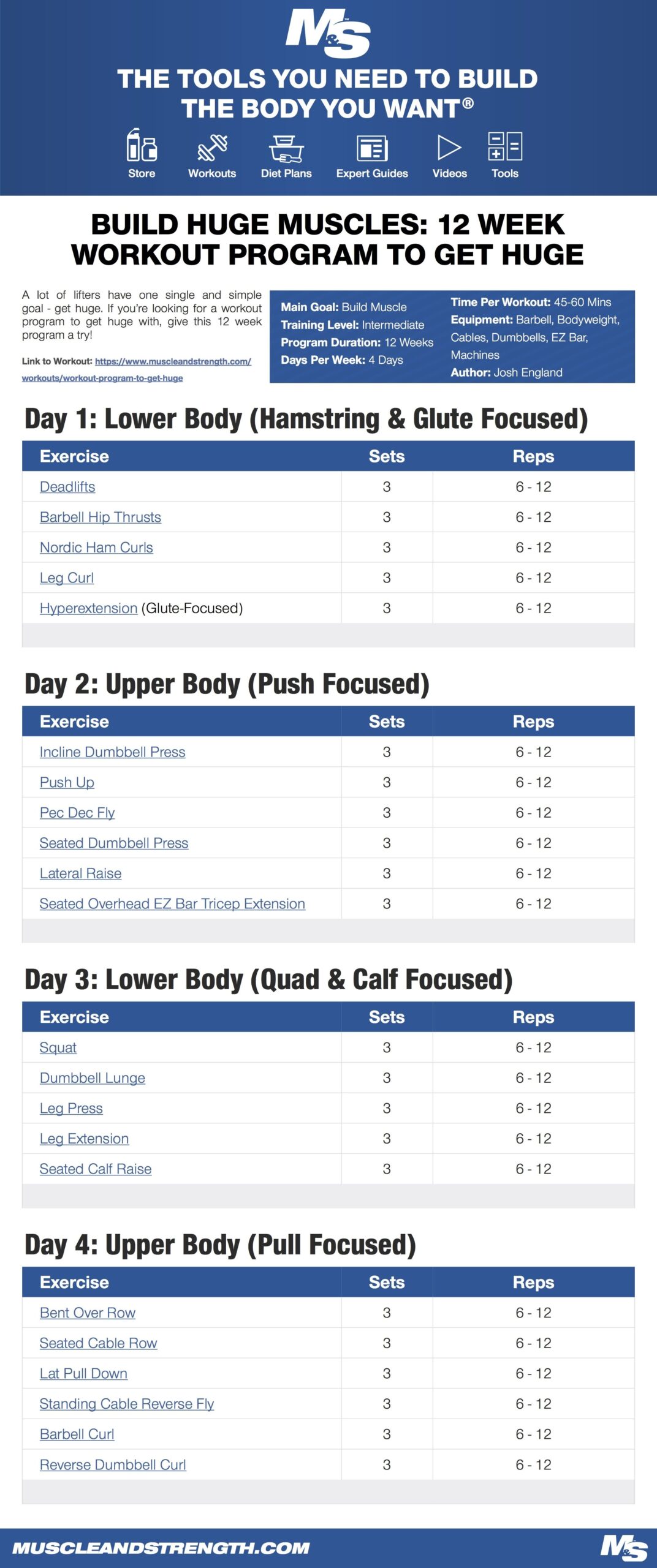 Printable 12 Week Workout Plan Pdf