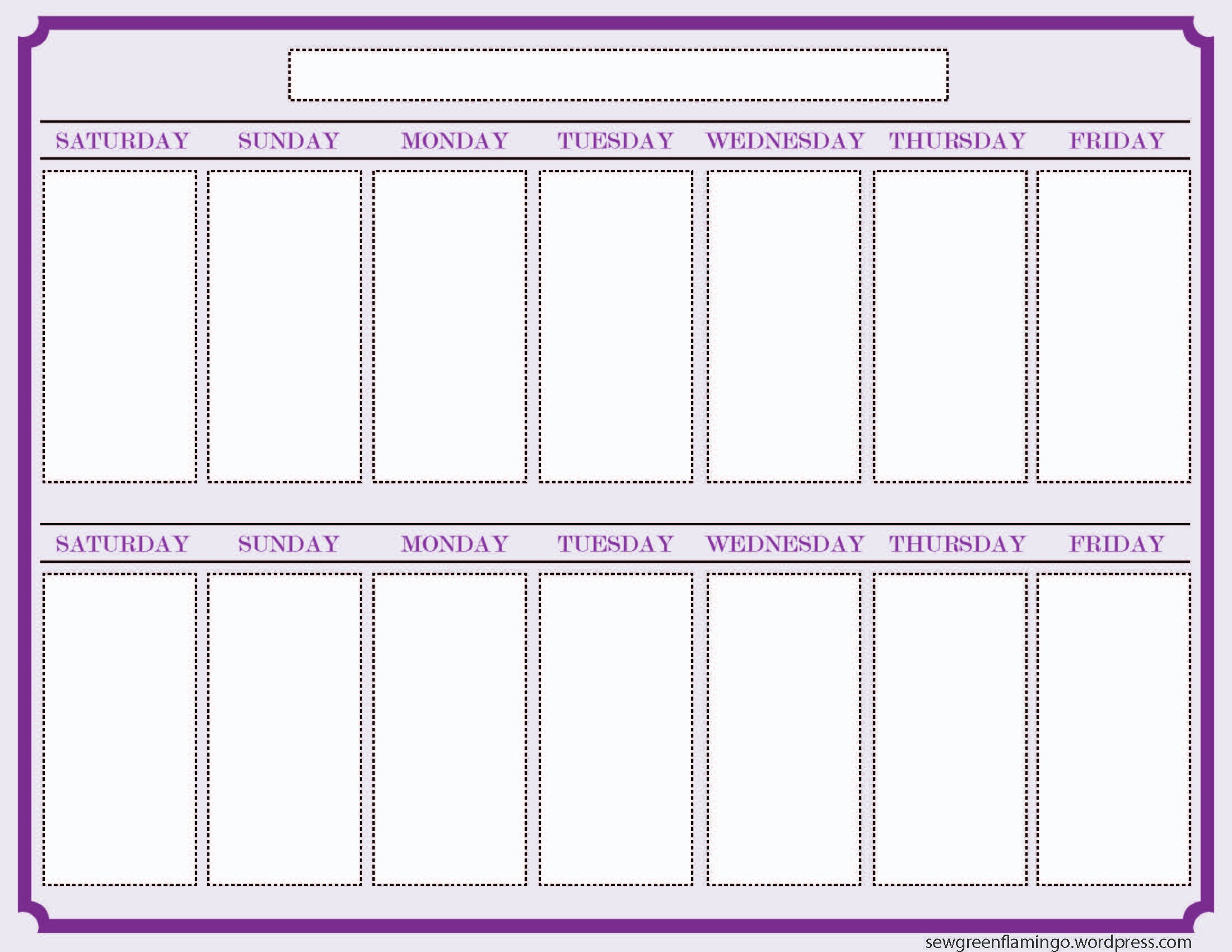 Printable 2 Week Planner Printable Calendars AT A GLANCE