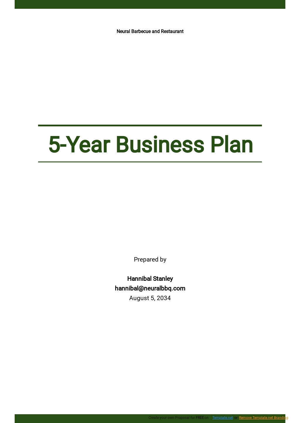Printable 5 Year Plan Template