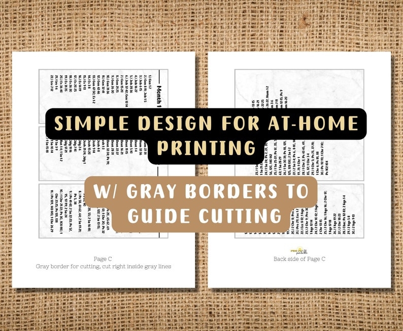 Printable 6 Month Bible Reading Plan Set Of Six Chronological Bible 