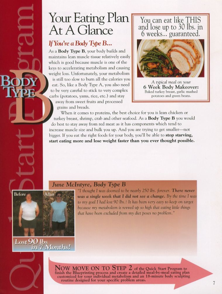 Printable 6 Week Body Makeover Type A Meal Plan Printable Word Searches