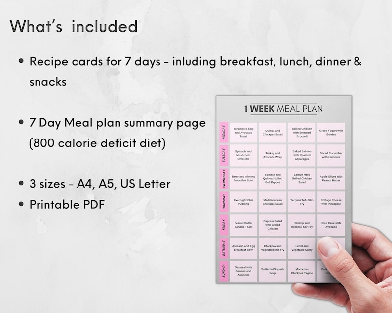 Printable 800 Calorie Diet Plan Pdf