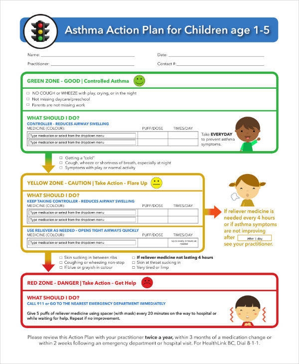 Printable Asthma Action Plan