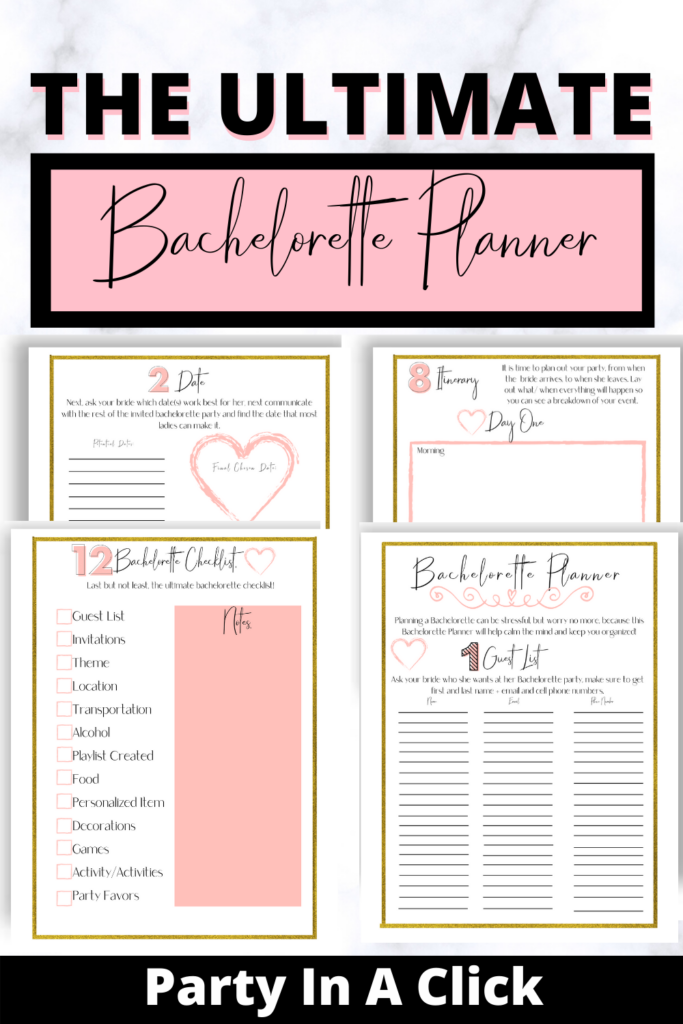 Printable Bachelorette Party Planning Template Printable Party