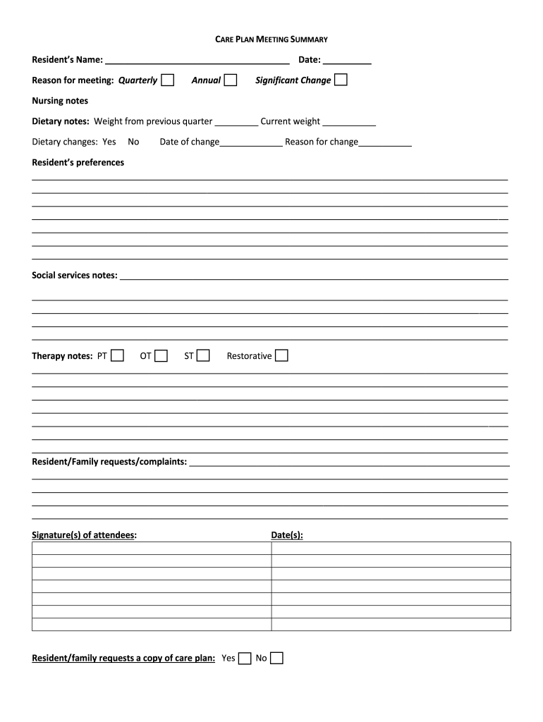 Printable Baseline Care Plan Template Printable Templates