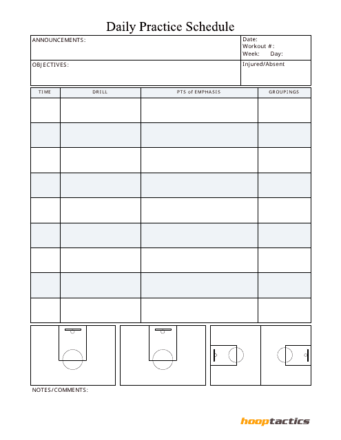 Printable Basketball Practice Forms Printable Forms Free Online