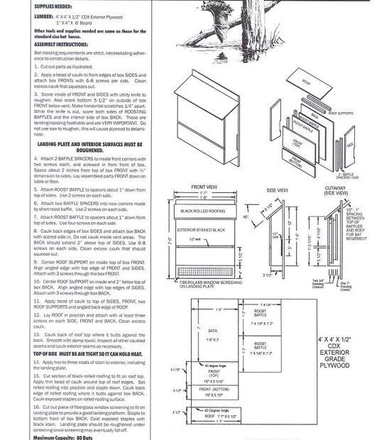 Printable Bat House Plans Pdf Humberto Satterfield