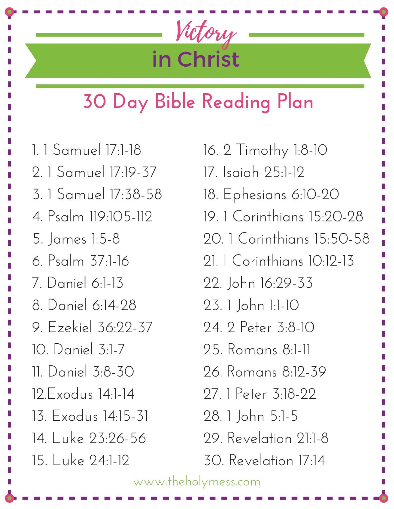 Printable Bible Reading Plan For Beginners