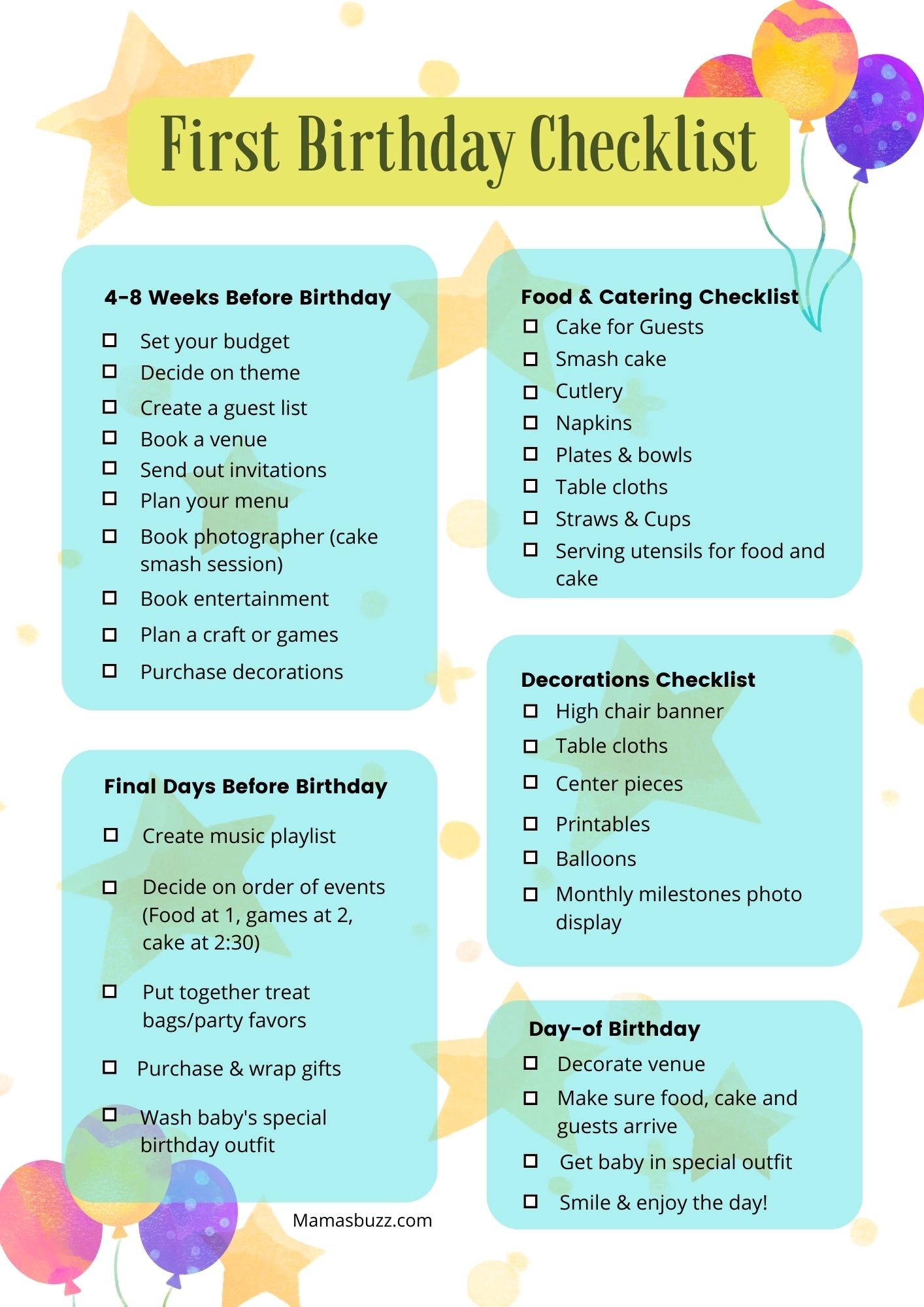 Printable Birthday Party Checklist Supplying Cheap Www pinnaxis