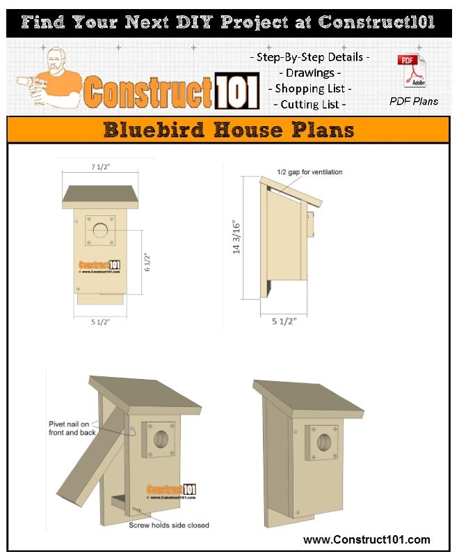 Printable Bluebird House Plans Jason S Browder