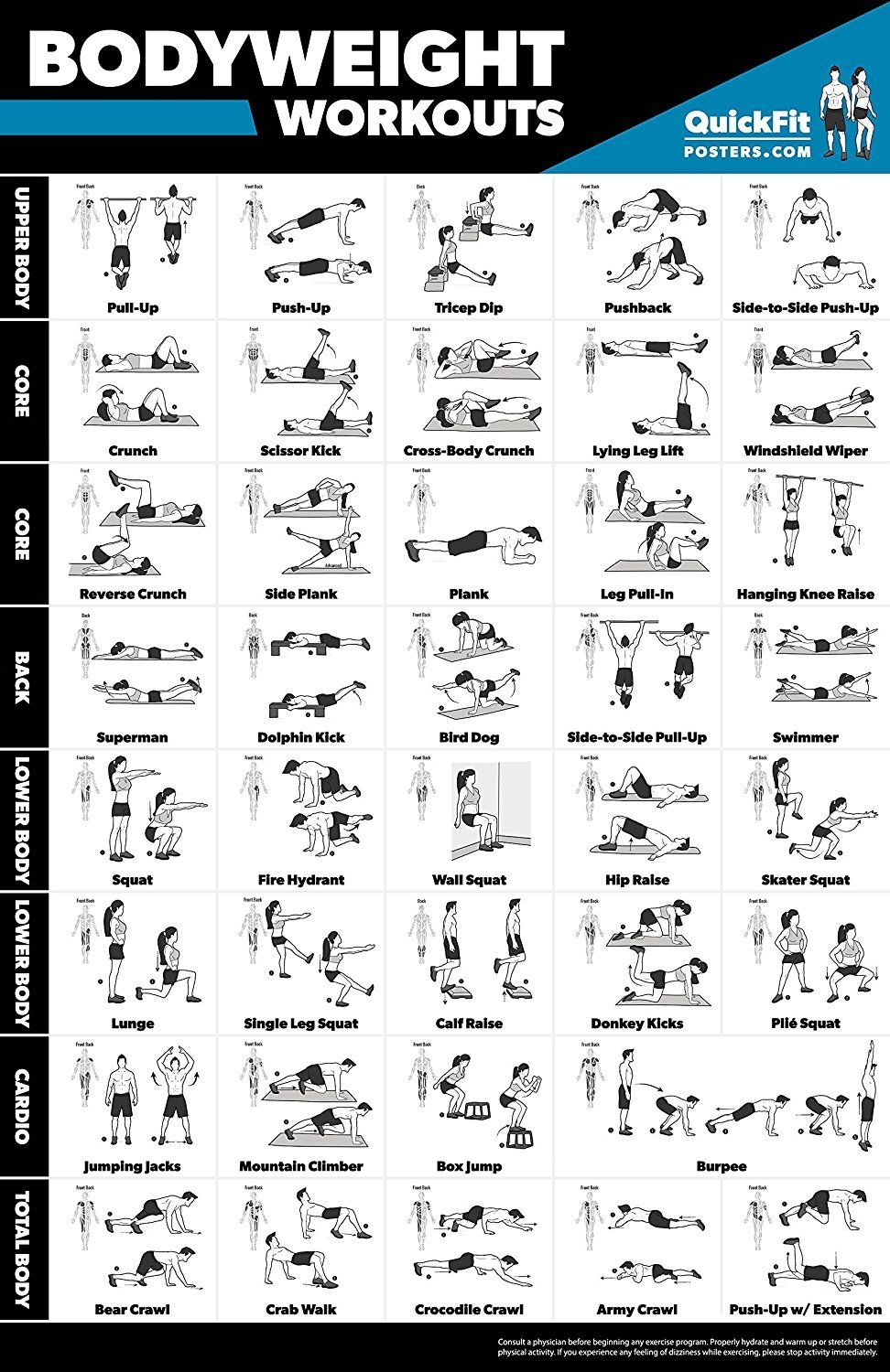Printable Bodyweight Workout Plan Pdf Nuke Logbook Bildergallerie