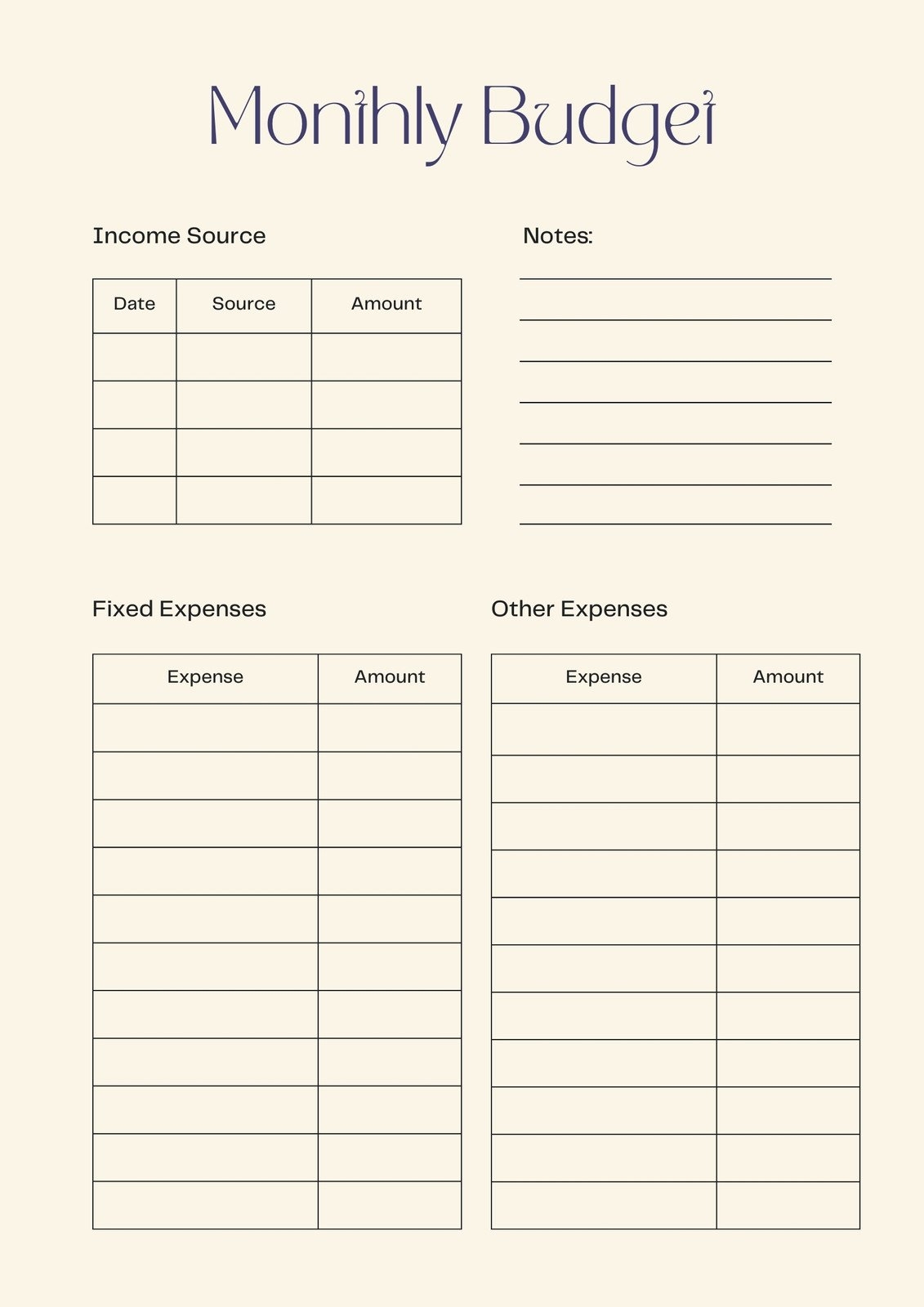 Printable Brown Monthly Budget Planner Monthly Income 52 OFF