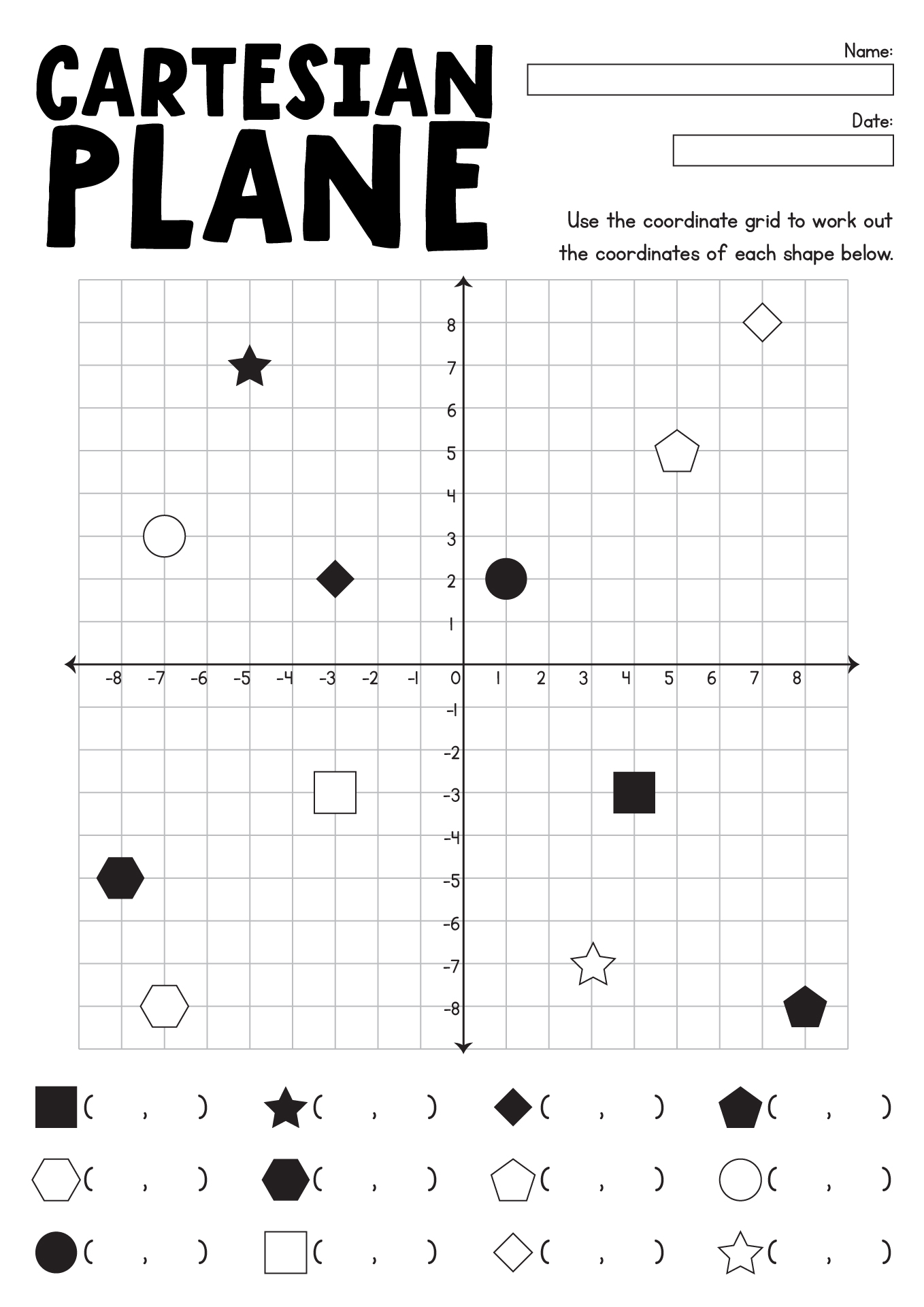 Printable Cartesian Plane