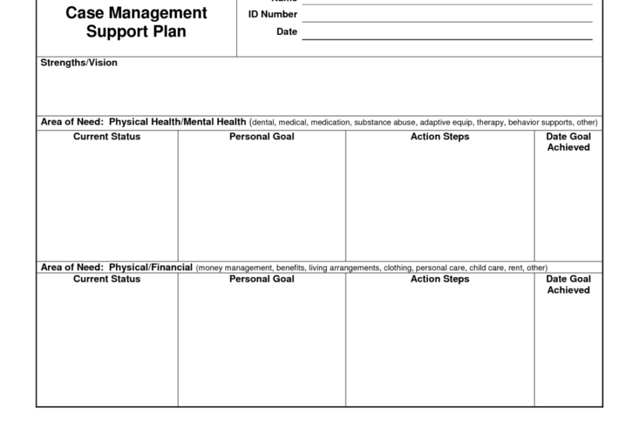 Printable Case Plan Template Social Work Printables Template Free