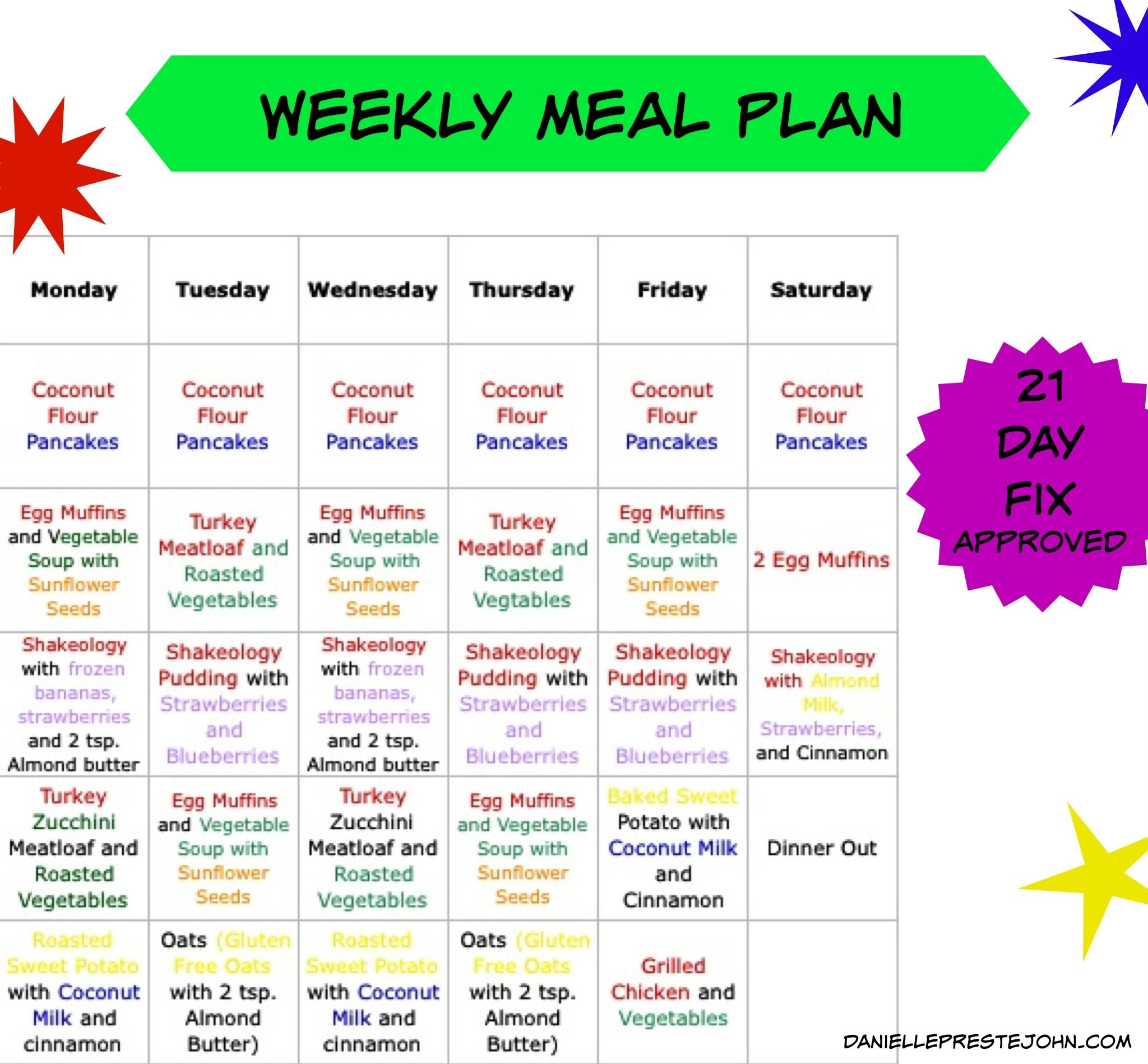 Printable Clean Eating Meal Plan