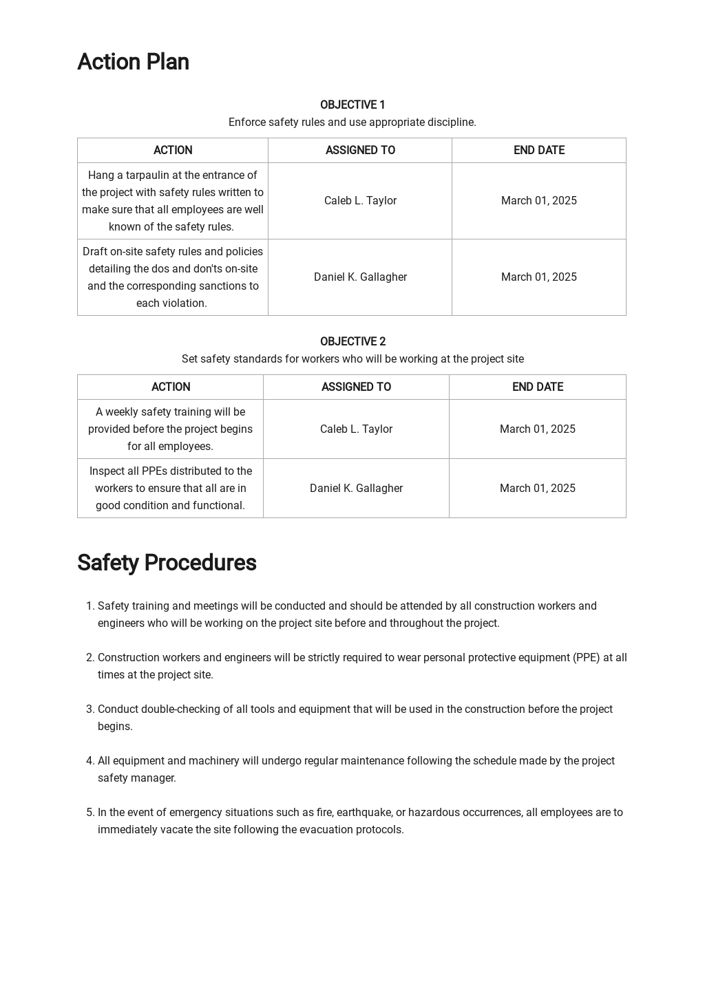 Printable Construction Site Safety Plan Pdf Printable Word Searches