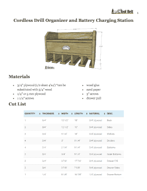 Printable Cordless Drill Charging Station Plans PDF AirSlate SignNow