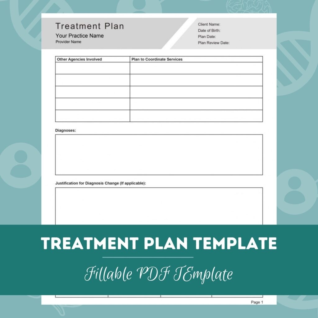 Printable Counseling Treatment Plan Template Pdf Fillable Form 2024