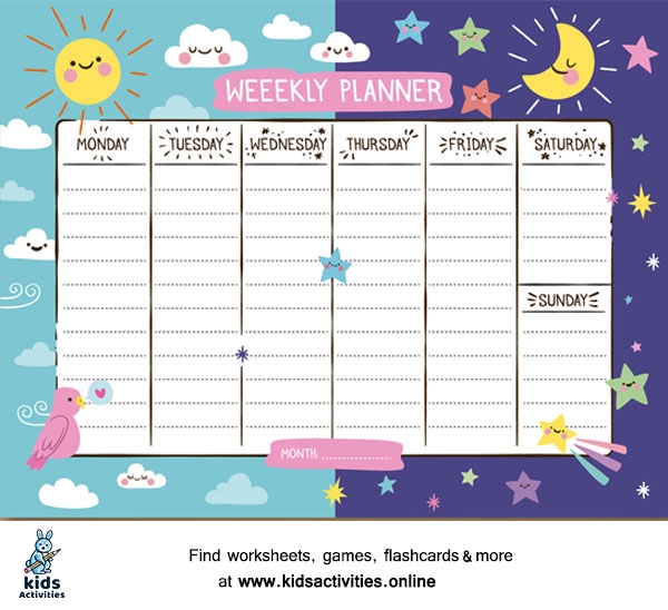 Printable Cute Weekly Planner Template